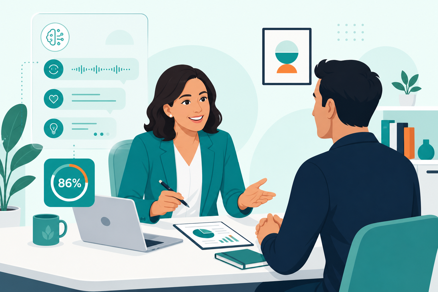 Financial advisor AI role-play illustration