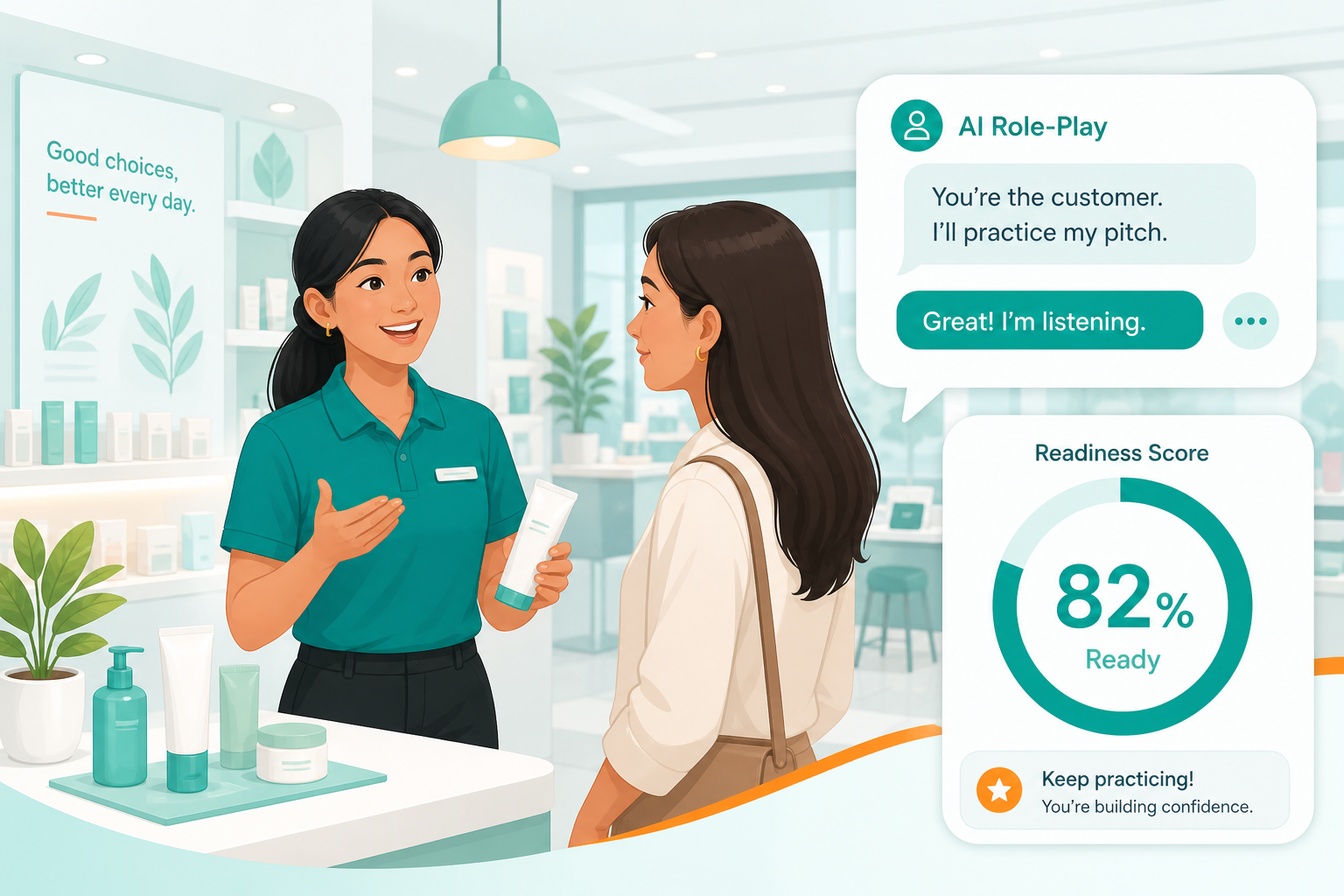 Retail selling-skills drill